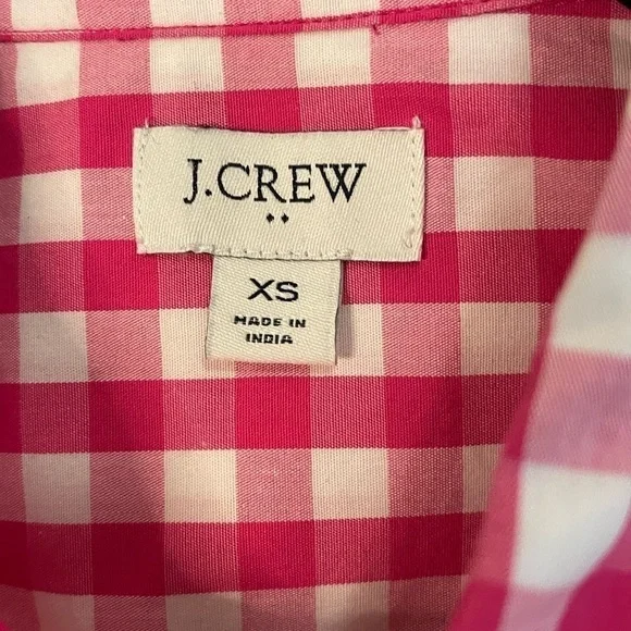 J. Crew women’s XS pink/white gingham sleeveless button up collared shirt - Picture 4 of 5